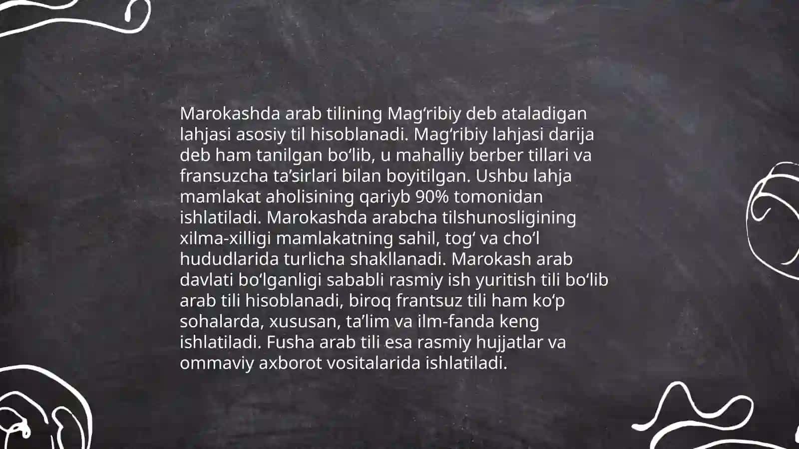 Tunis va Marokashdagi arab tilining o'ziga xosligi 4