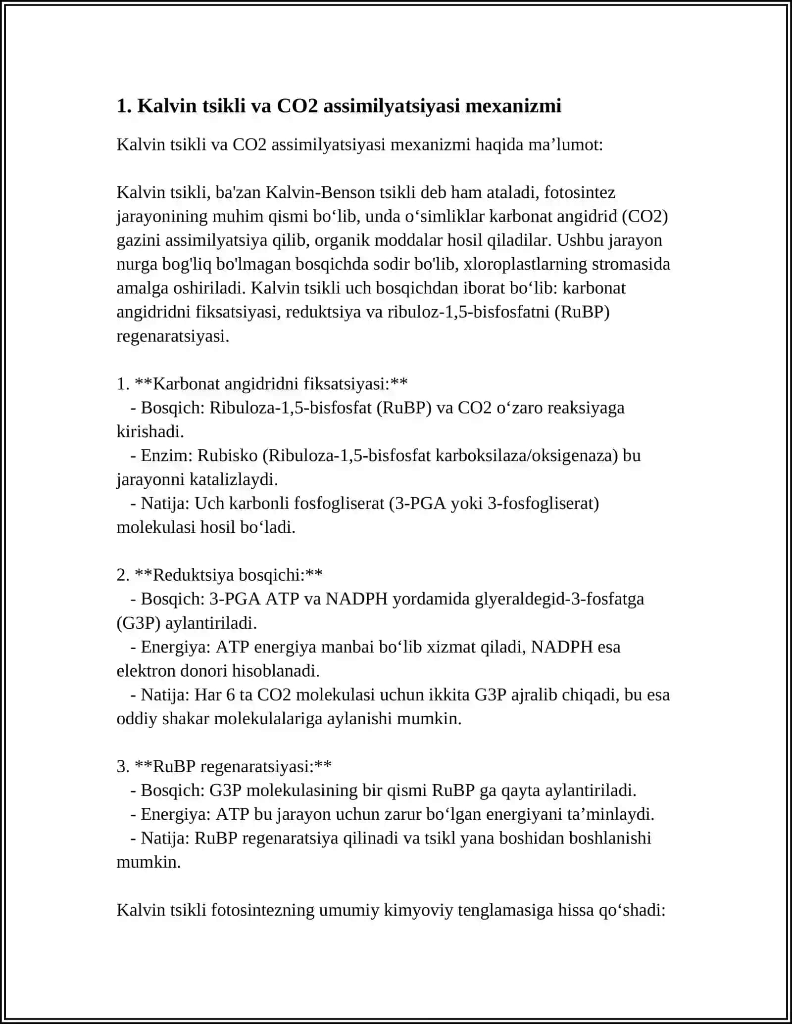 FOTOSINTEZDA CO2NING O‘ZLASHTIRILISHI 4