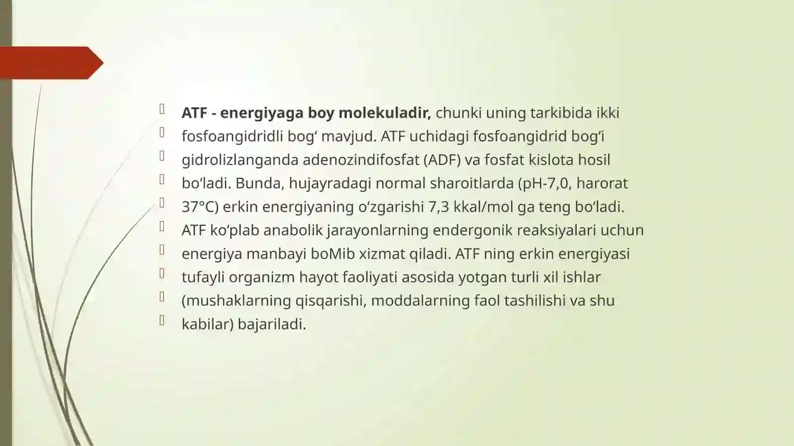 Moddava energiya almashtirish fiziologiyasini tarqatma materiallari orqali o’rganish 4