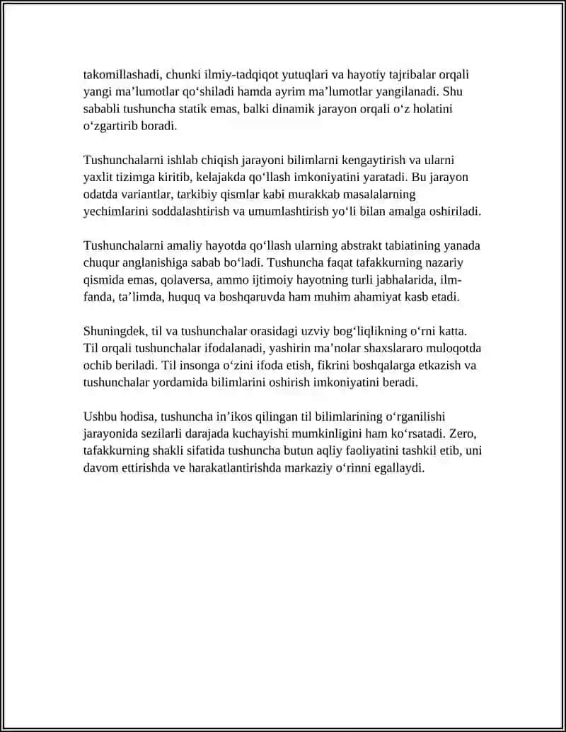 Tushuncha - Tafakkurning Universal Shakli 4