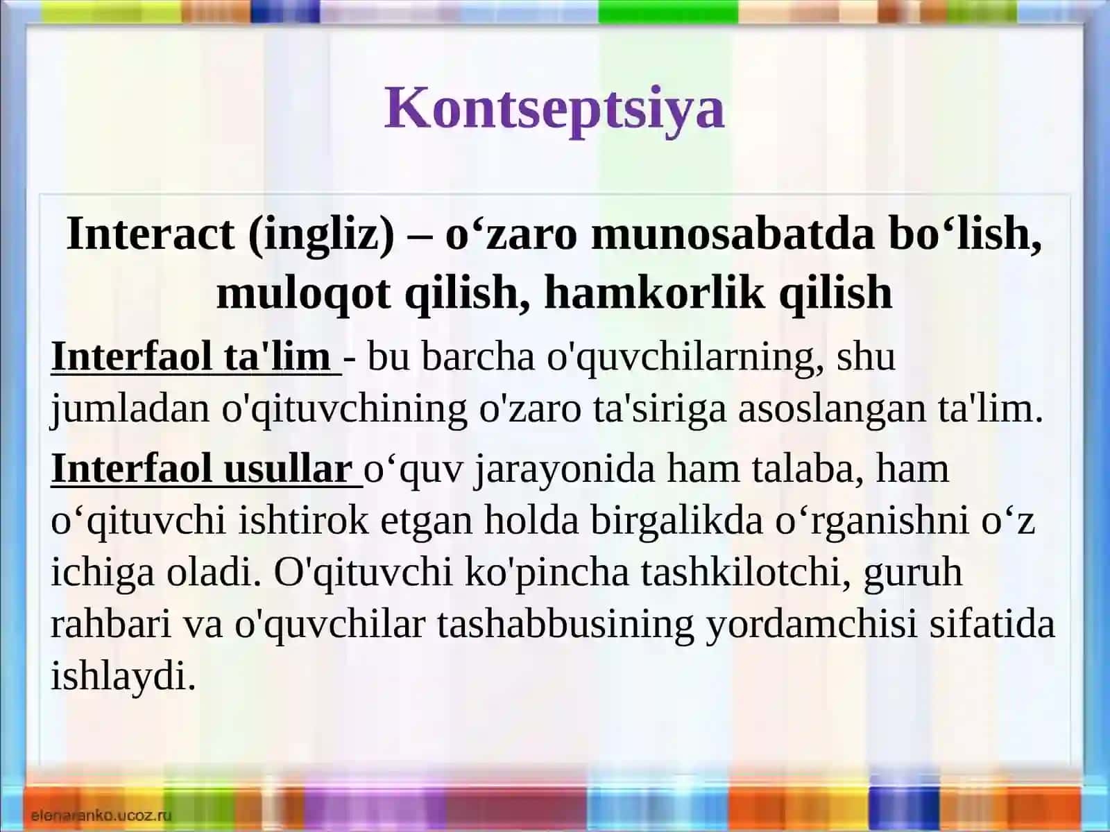 Rus tili darslarida interfaol o'qitish usullaridan foydalanish 4