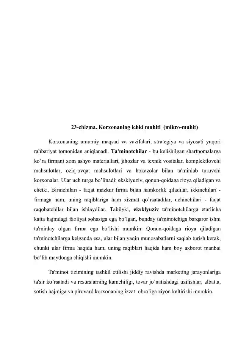 MARKETINGNING NAZARIY ASOSLARI. mustaqil ish. 4