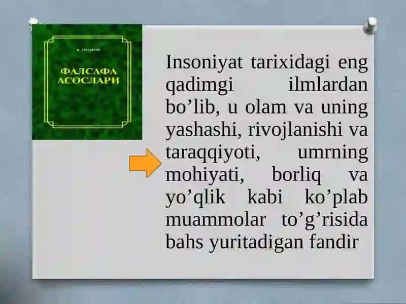 Falsafa fanining predmeti, mazmuni va jamiyatdagi roli 4