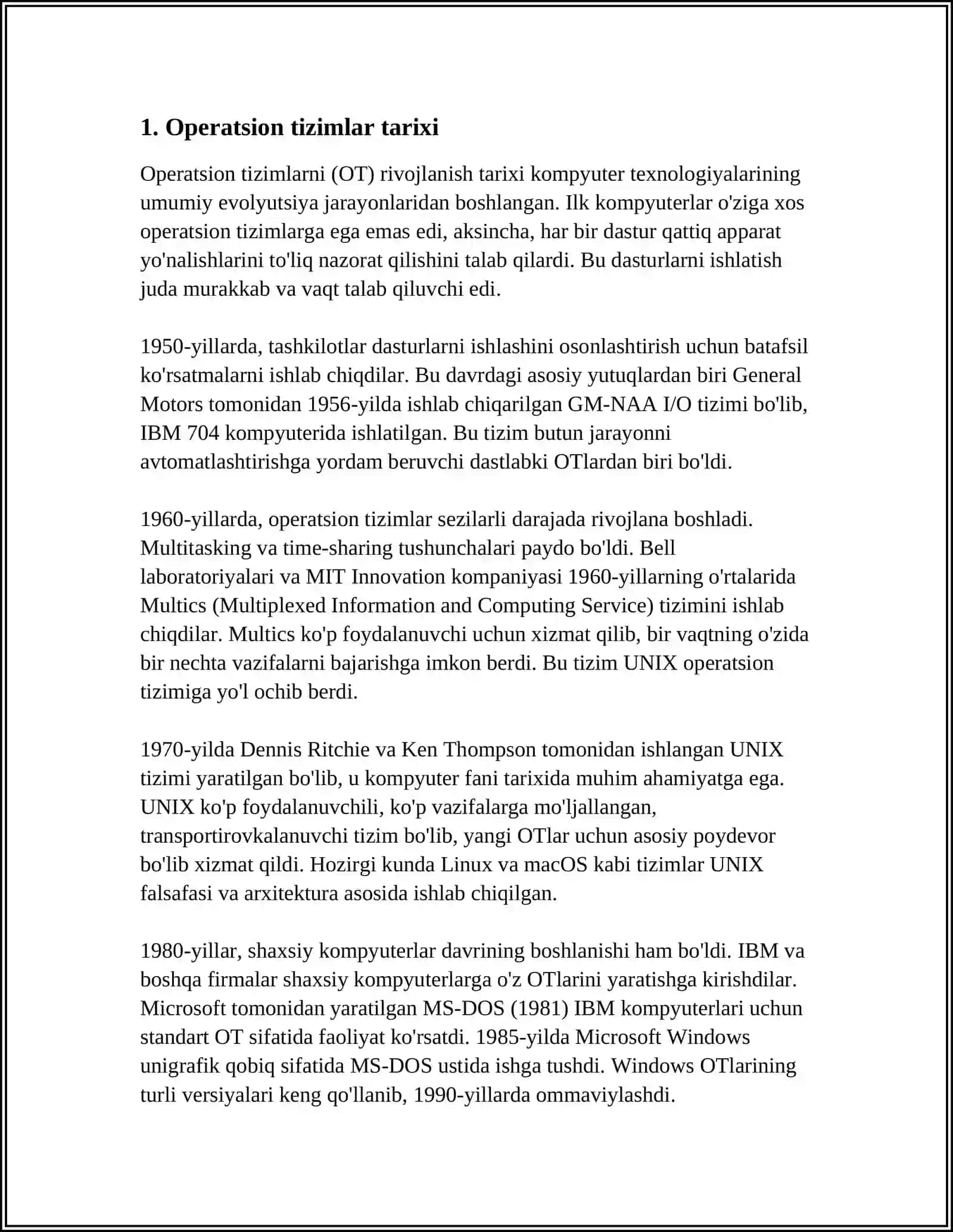 O‘RNATILGAN OPERATSION TIZIMLARDA TARMOQLAR 4