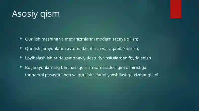 Ilmiy-texnik taraqqiyotning qurilishi da gʻoyati, axami va asosiyyoʻnalishlari 4