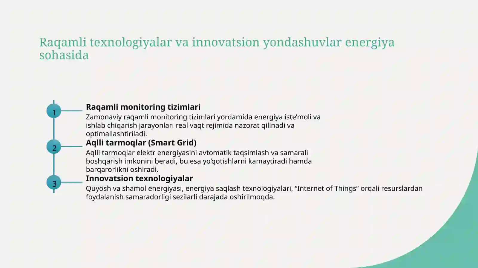 Energiya resurslarining samarali boshqarilishi va ularning iqtisodiyotdagi ahamiyati 4