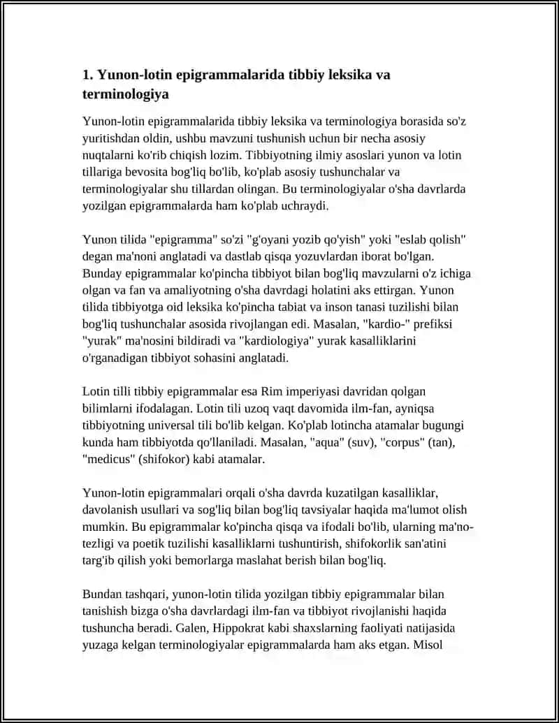 YUNON-LOTIN EPIGRAMMALARIDA TIBBIYOT VA SALOMATLIK 4