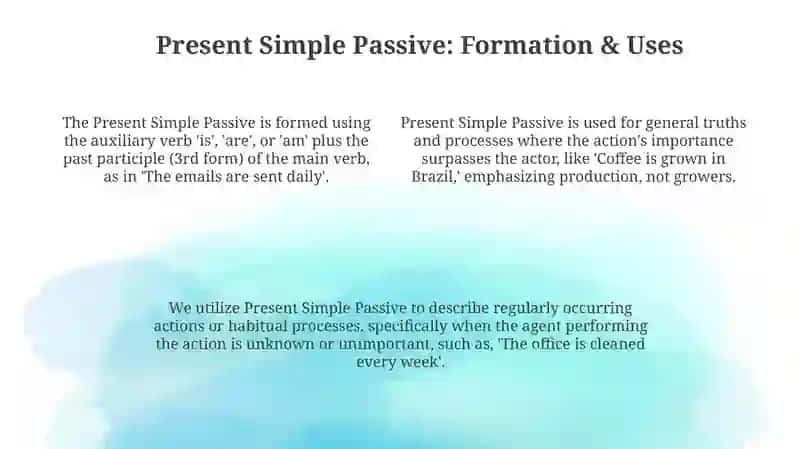 PassiveVoise( Present & Past Simple) 4