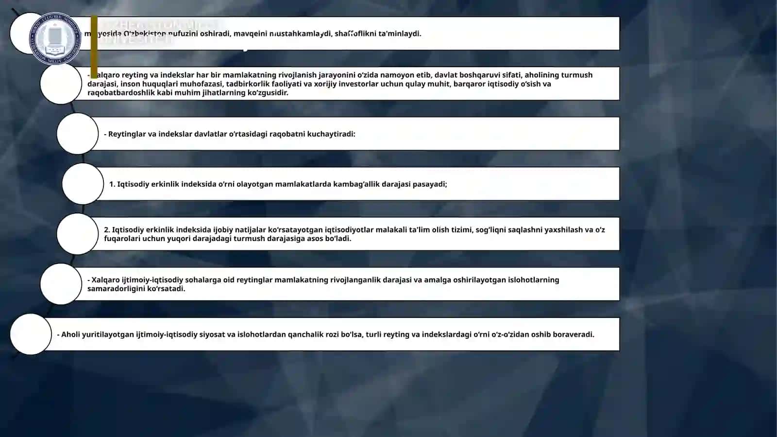 XALQARO REYTING VA INDEKSLARNI MUVOFIQLASHTIRUVCHI ME'YORIY HUJJATLAR 4