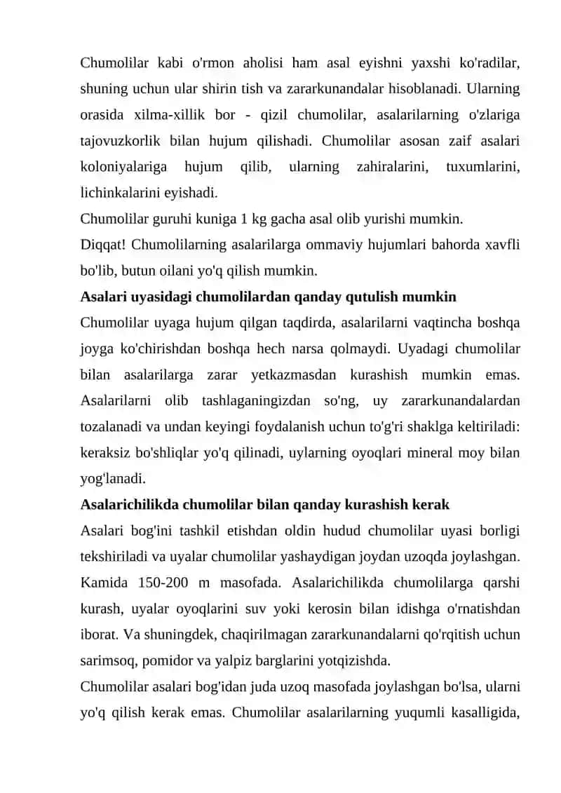 Asalarilarning Uyasi Atrofida Yashovchi Zararkunandalar 4