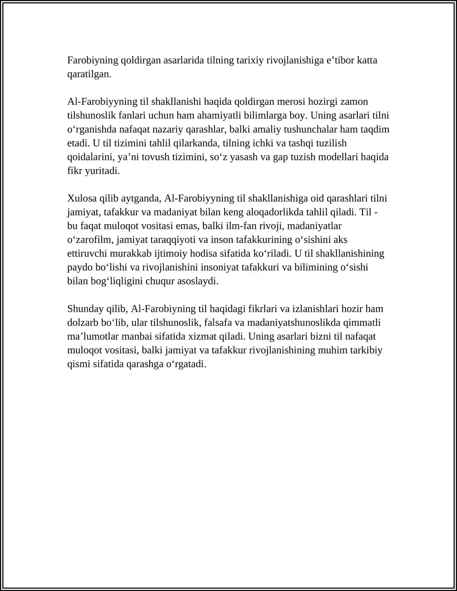 SHARQ MUTAFAKKIRLARNING TIL SHAKLLANISHIGA OID QARASHLARI 4