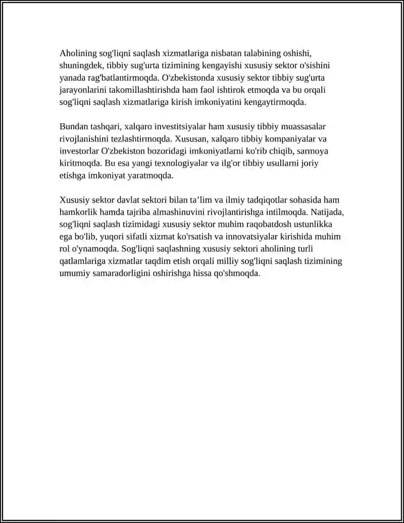 Xususiy sektorning sog'liqni saqlash tizimidagi tarixi va rivojlanishi 4