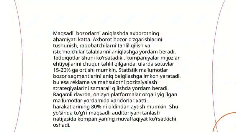 Axborotning marketing strategiyalarini shakllantirishdagi roli 4