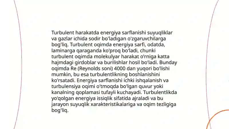 Turbulent harakat rejimi. Amaliy misollar 4