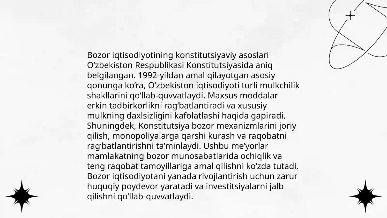 Konstitutsiyada belgilangan iqtisodiy negizlar 4