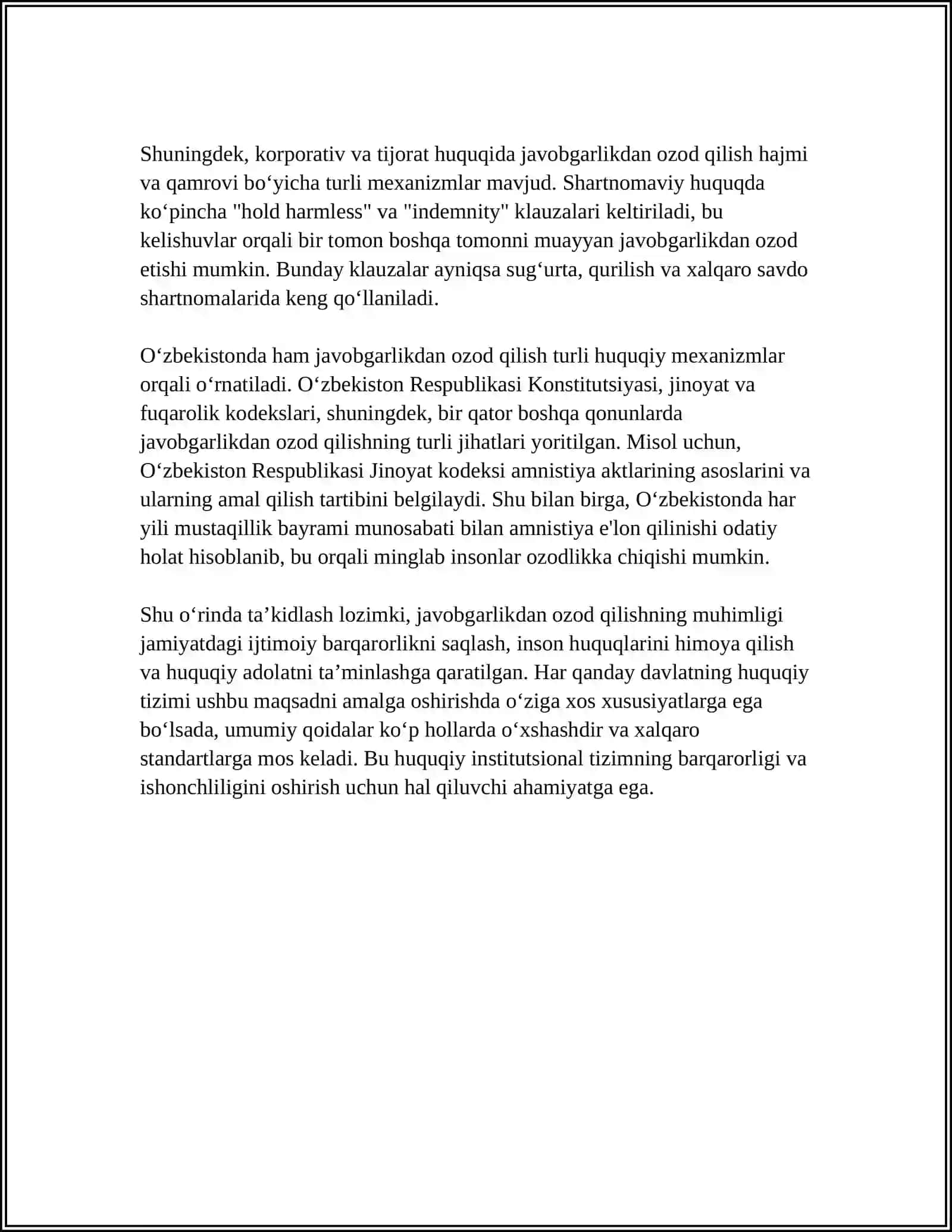 JAVOBGARLIKDAN OZOD QILISH TUSHUNCHASI VA TURLARI 4