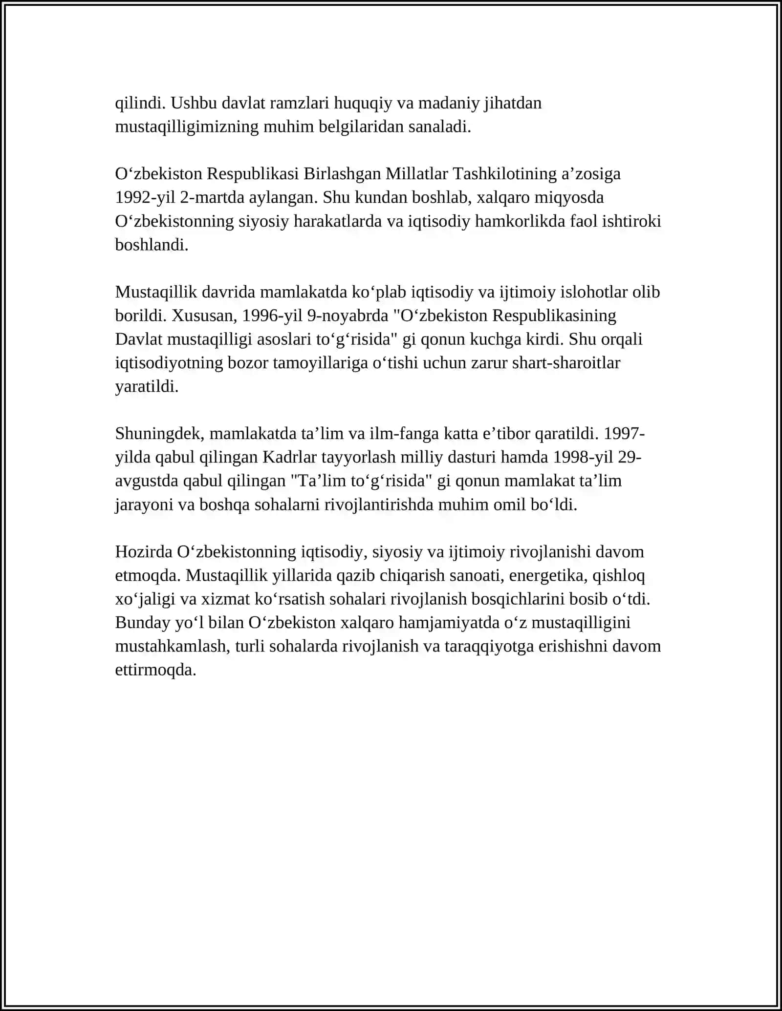 O‘zbekiston Mustaqillik Deklaratsiyasi 4