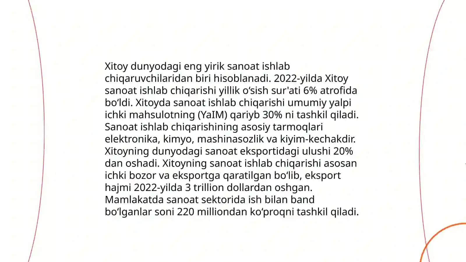 Xitoy respublikasining iqtisodiy koʻrsatkichlari 4