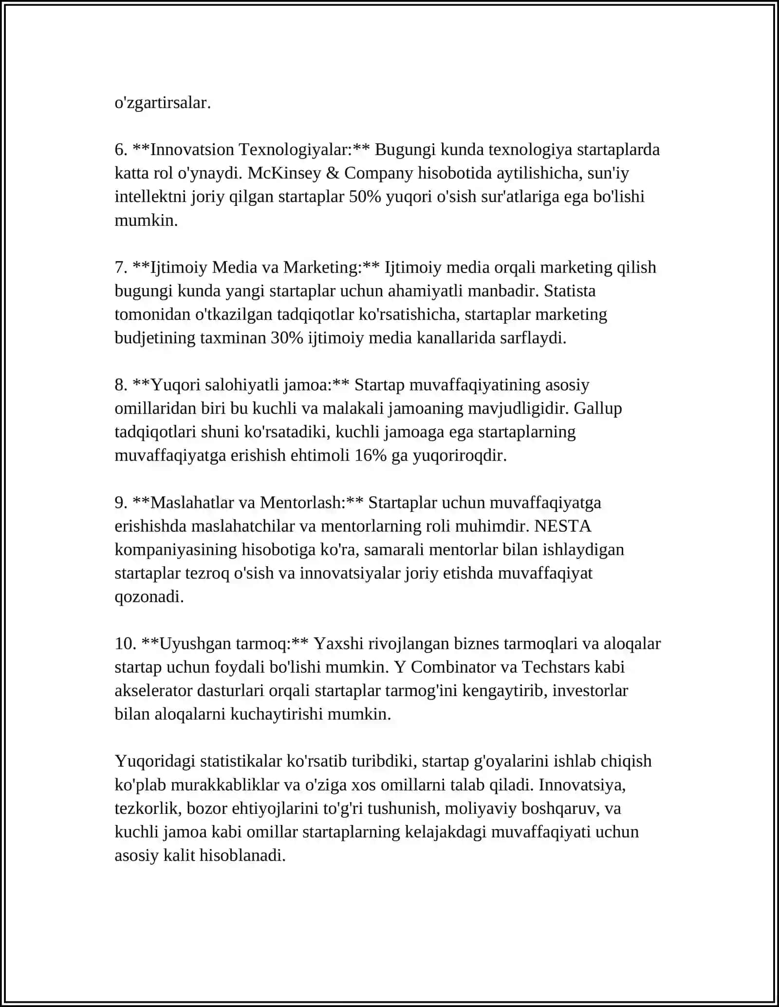 START UPS 4