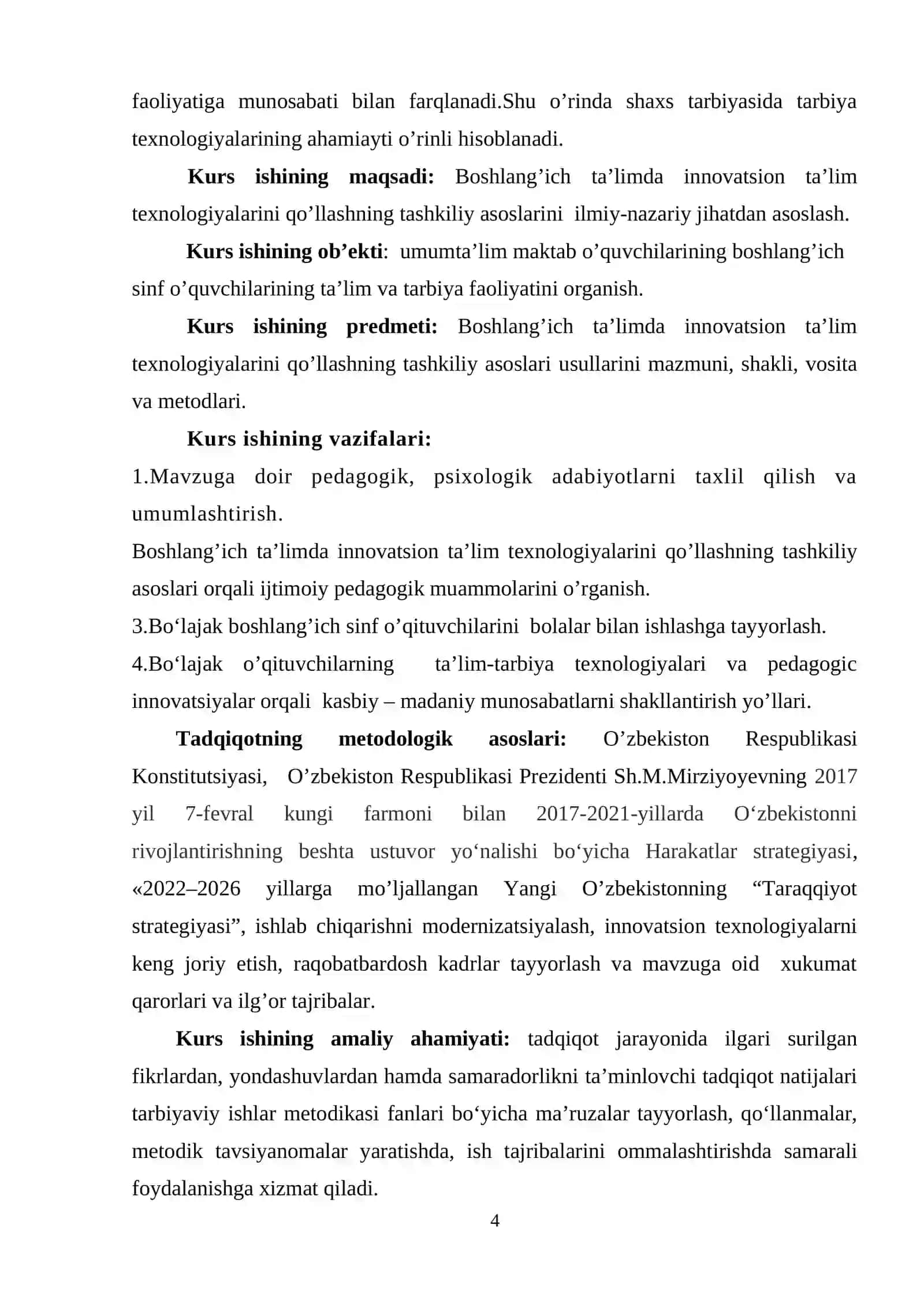 PEDAGOGIK TEXNOLOGIYA-TA`LIM-TARBIYANING OB`EKTIV QONUNIYATLARI, O`QUV JARAYONINING USUL VA VOSITALAR TIZIMIDIR 4