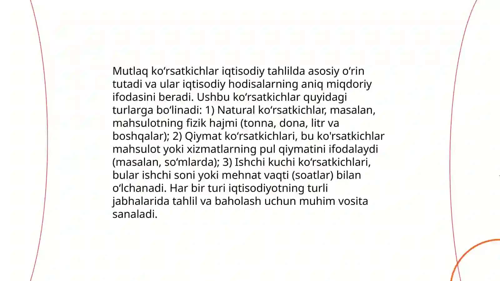 Mutlaq koʻrsatkichlar va ularning turlari 4