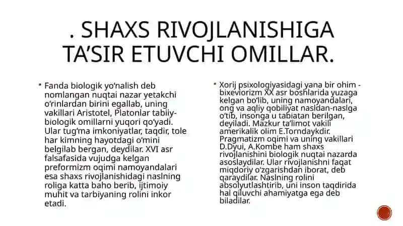 Insonning shaxs sifatida shakllanishi va bunda ijtimoiy muhitning psixologik ta’siri 4
