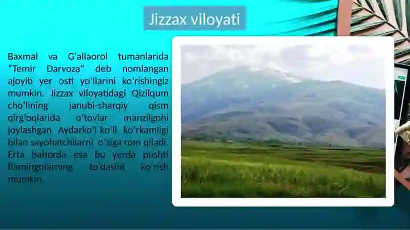 Jizzax, Sirdaryo mintaqasi Turistik resurslari 4