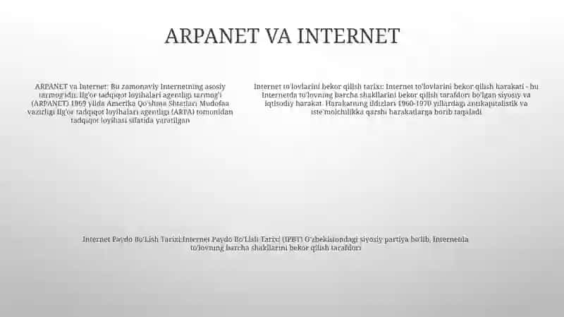 Internet Paydo Bo'Lishing Tarixi 4