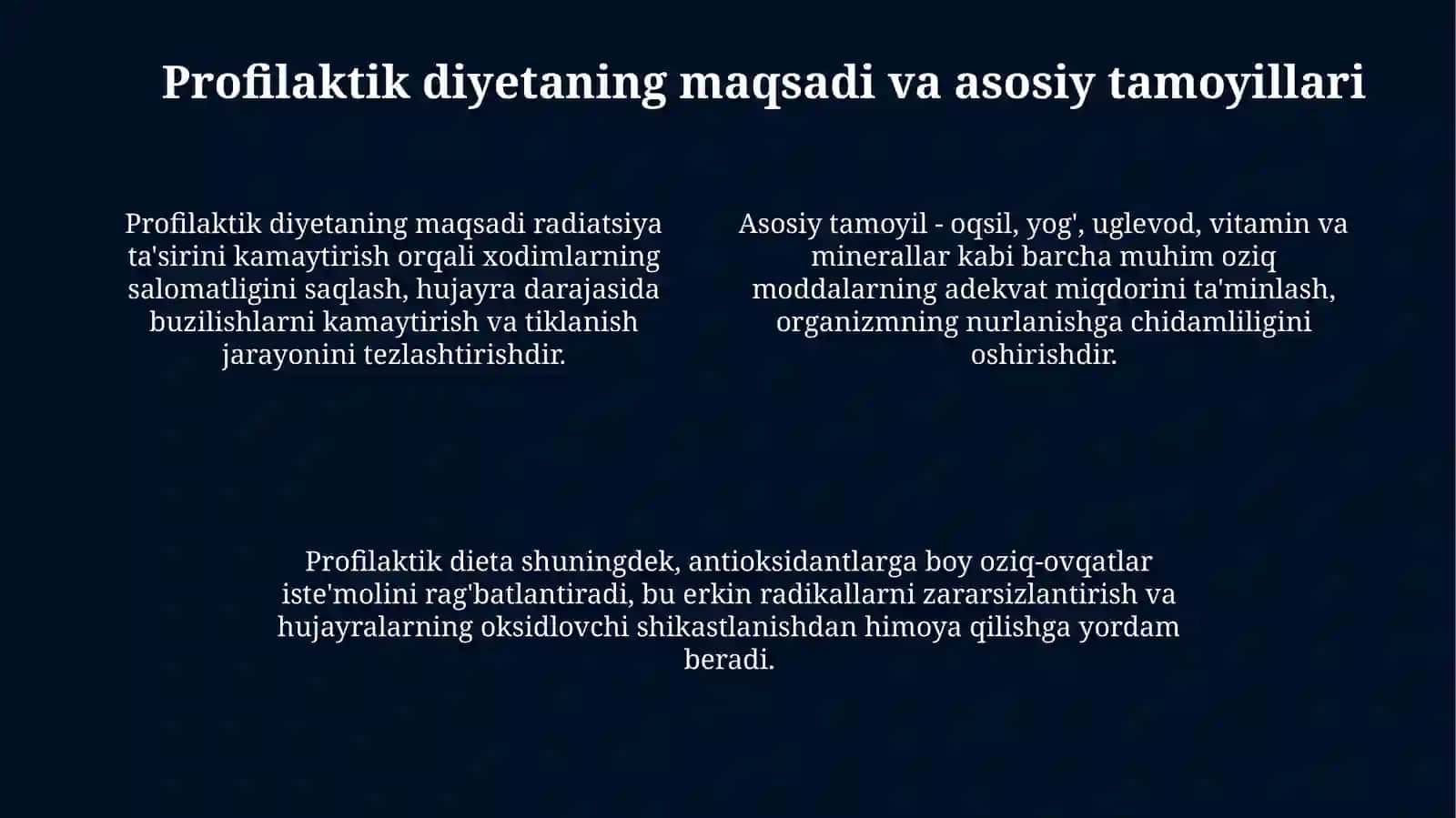 Ion nurlari bilan ishlovchi xodimlar uchun profilaktik ratsion va chora-tabirlartashkiletish 4