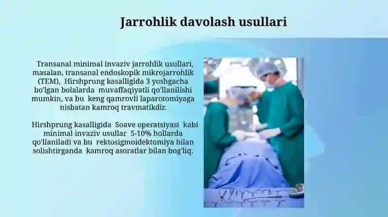 Megakolon va grishprung kasallikdagi operatsiyalar 4
