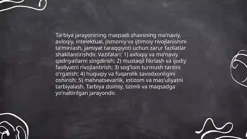 Tarbiya jarayonining mohiyati va mazmuni 4