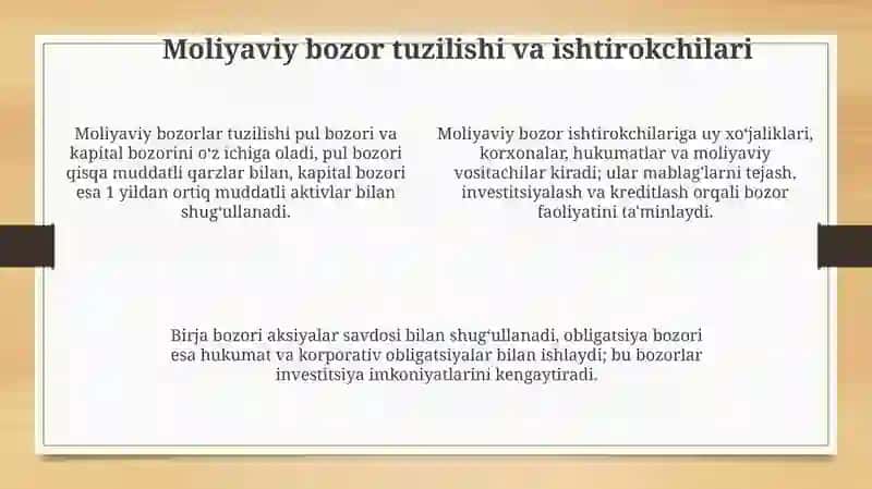 Moliyaviy bozorlar: ijtimoiy-iqtisodiy mohiyati va tarkibi 4