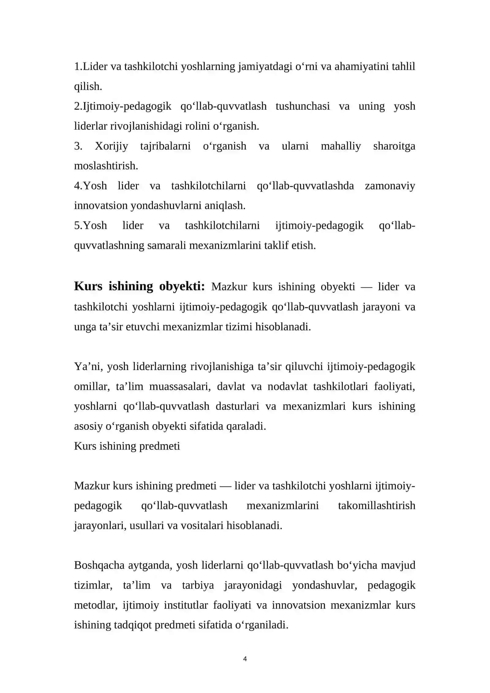 Lider va tashkilotchi yoshlarni Ijtimoiy pedagogik qoʻllab- quvvatlash mexanizlarini takomillashtirish 4