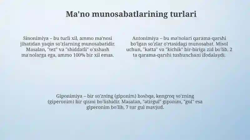 Leksimalar paradigmatikasi 4