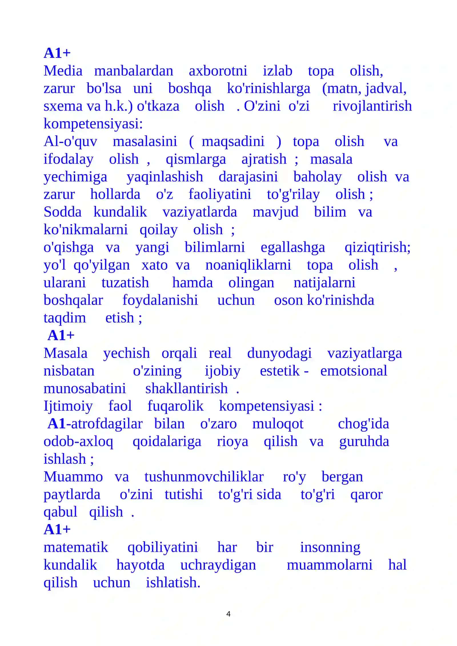 4-sinf Matematika Koordinata burchagi dars ishlanmasi 4