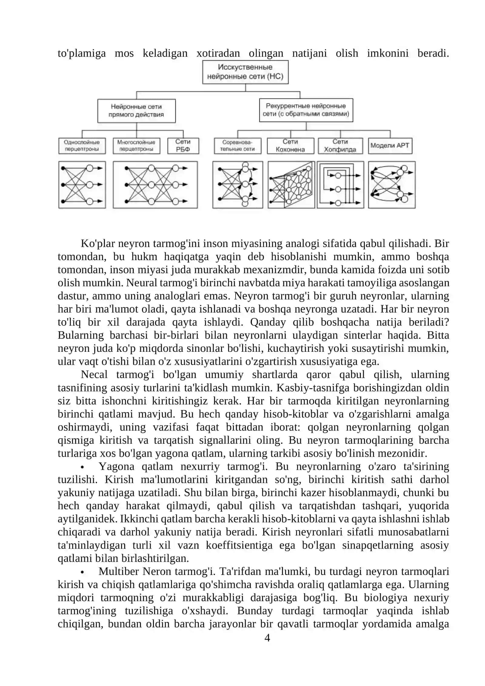 Nutq signallarni tanib olish masalalarida neyron tarmoq modellari va algoritmlari 4