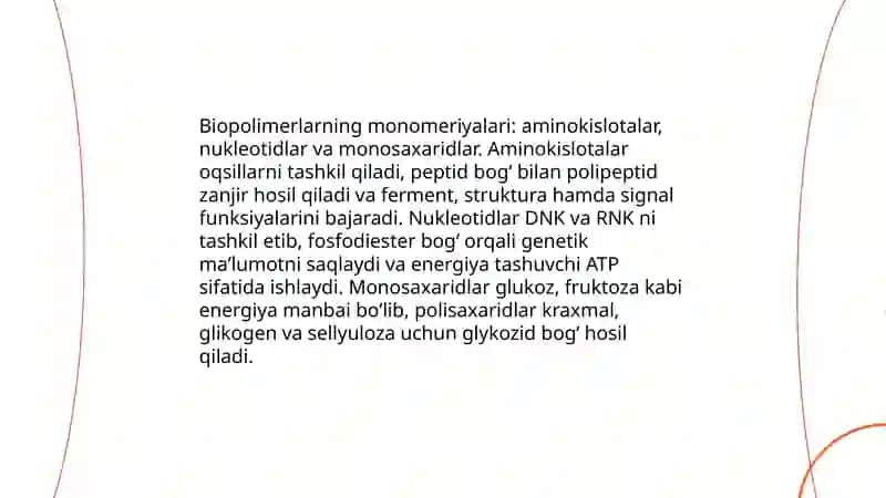 Biopolimerlarning tuzilishi va funksiyasi 4