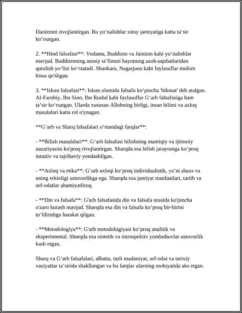 FALSAFANIG MOHIYATI SHARQ VA GʻARB MUTAFAKKIRLARI 4