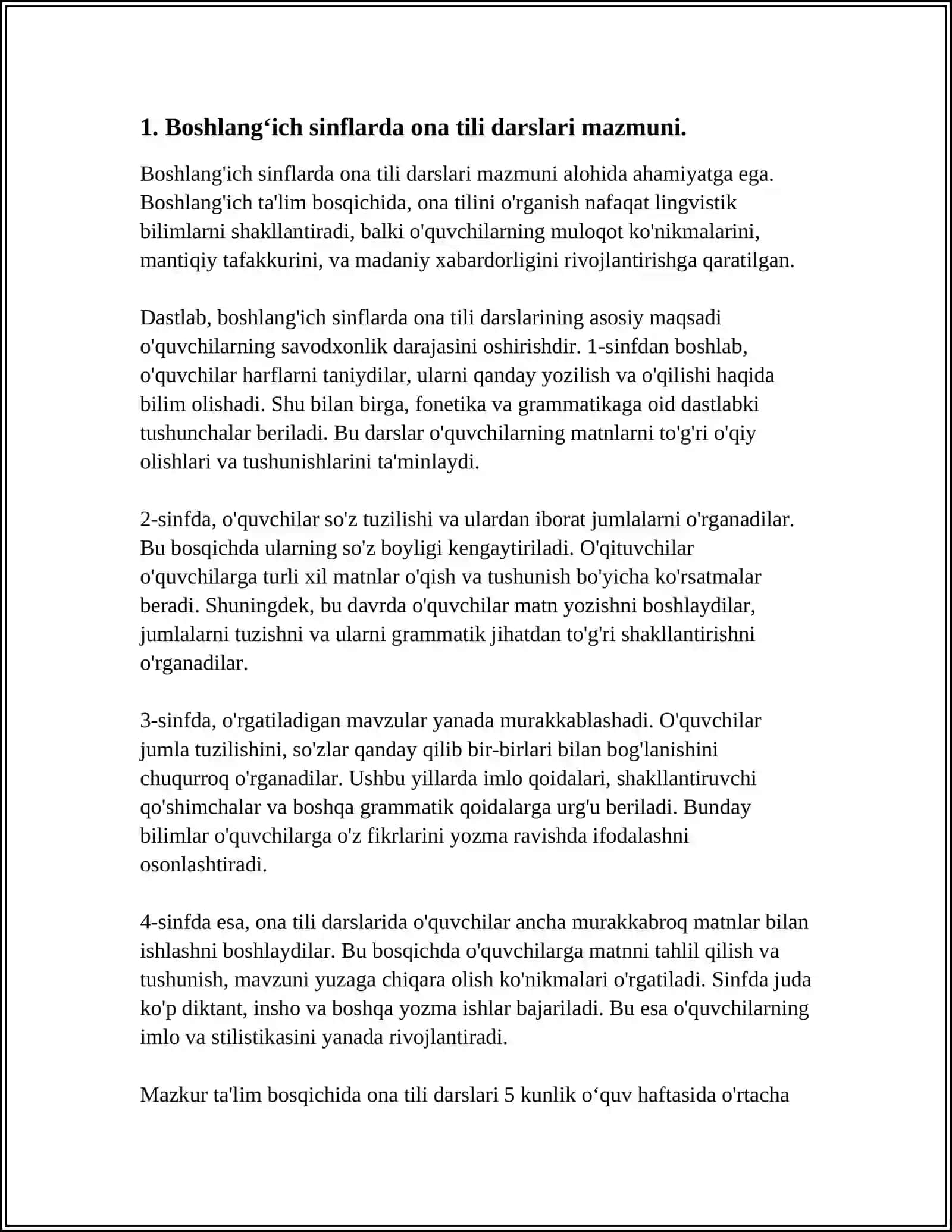 Boshlangʻich sinflarda ona tili darslarida soʻz tarkibi va yasalishini oʻrganish metodikasi 4
