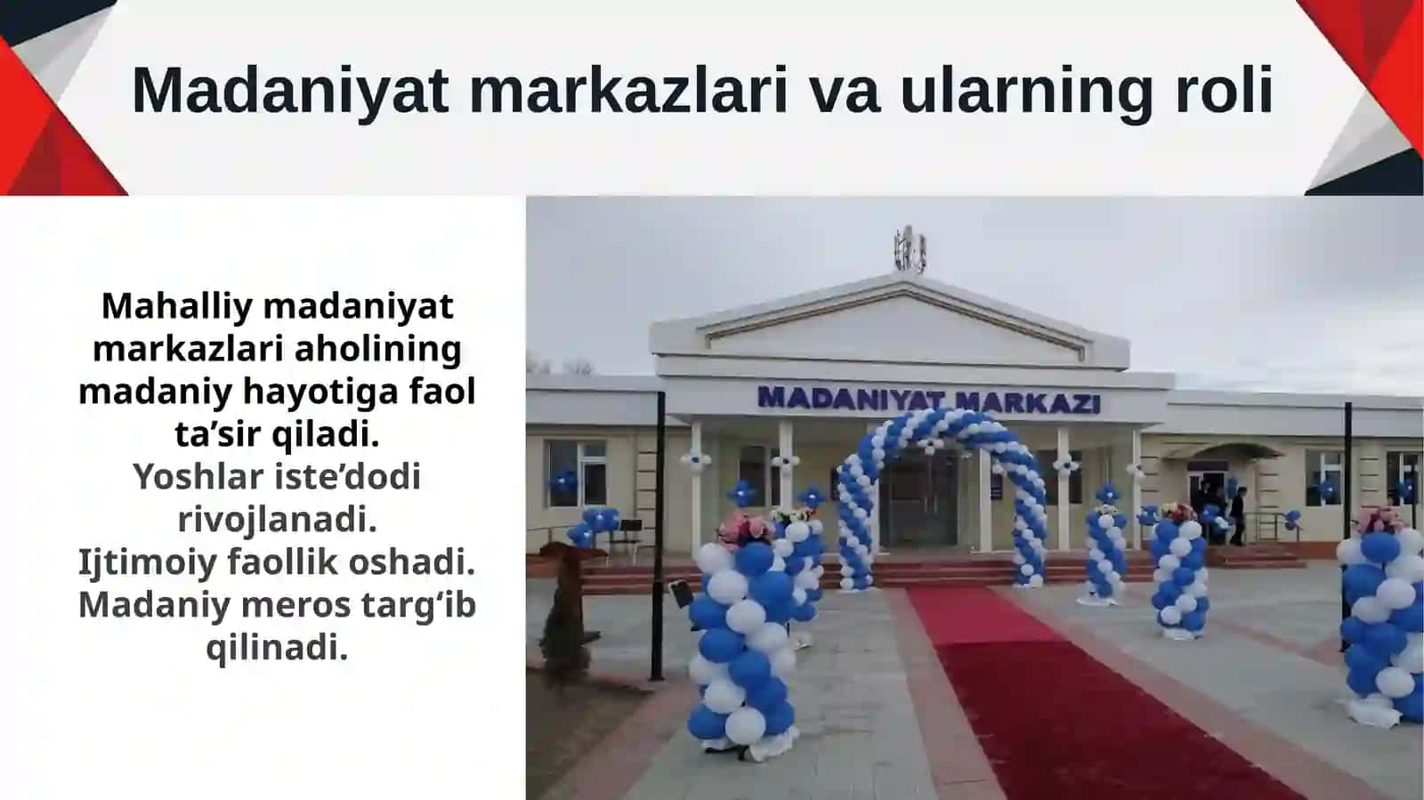 Aholiga madaniy-ma’rifiy xizmat ko‘rsatishning rivojlanish xususiyatlari. slayd 4