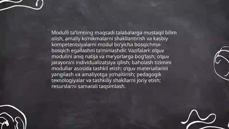 Modulli taʼlimni tashkil etish 4
