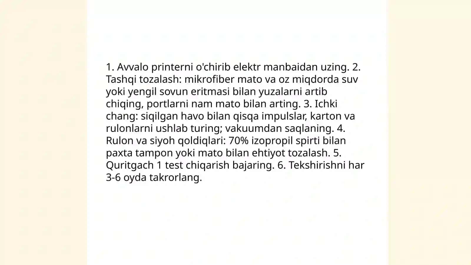 Printerga texnik xizmat koʻrsatish 4