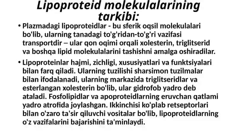 Murakkab lipidlar almashinuvi va xolesterin metabolizmi 4