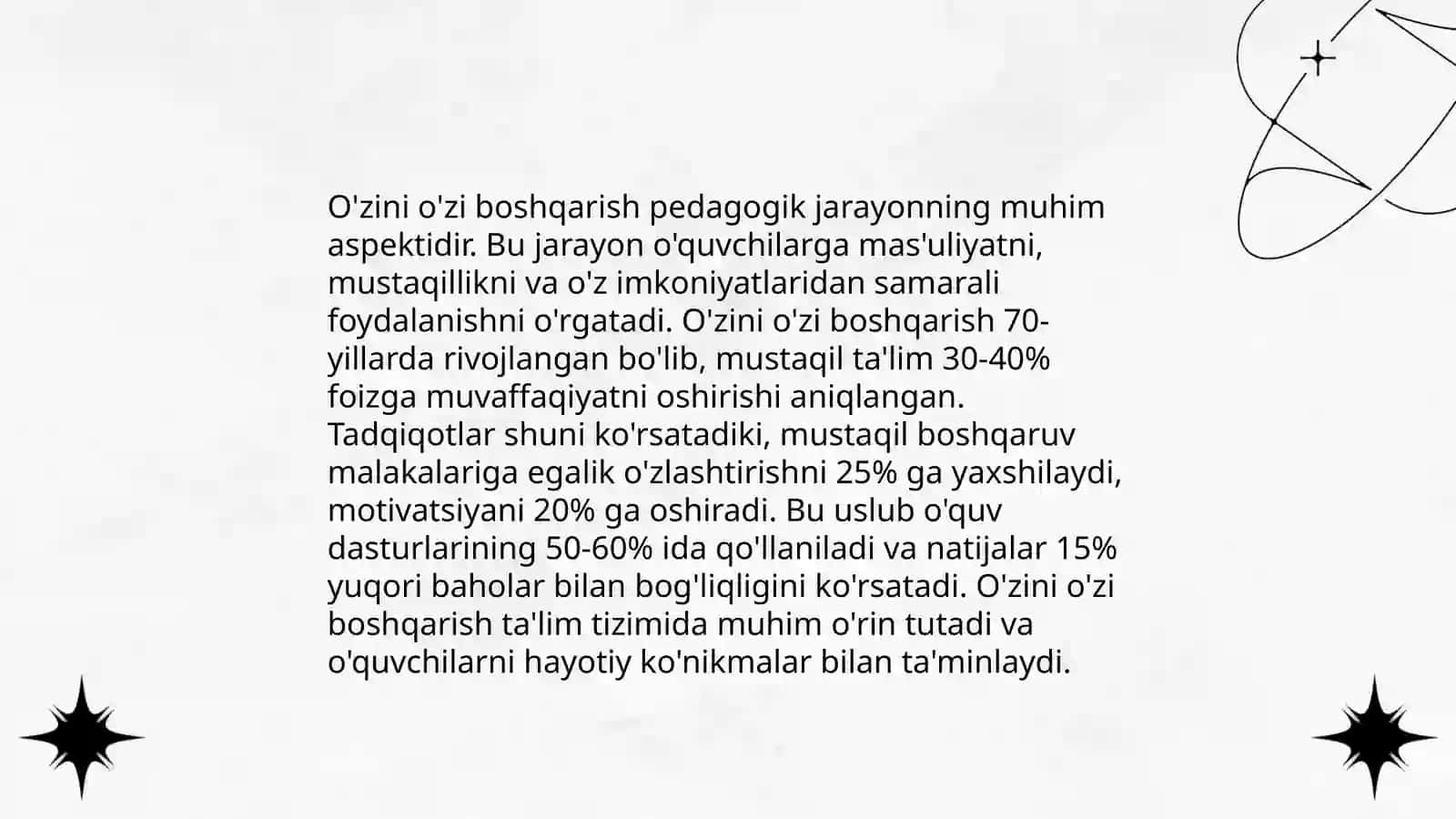 O'zini o'zi boshqarish muammosi 4