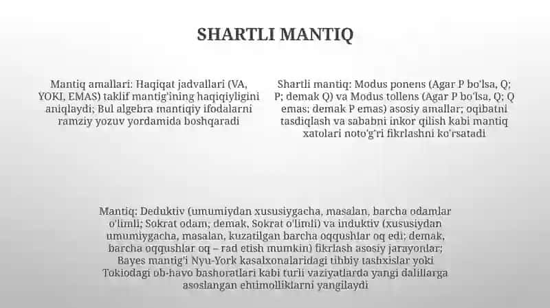 Mulohazalar ustida amallar 4
