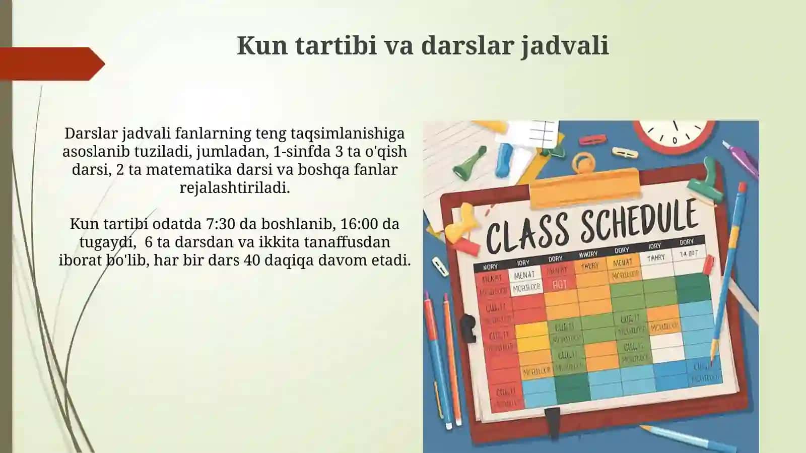 Boshlangʻich sinflarda kun tartibi 4
