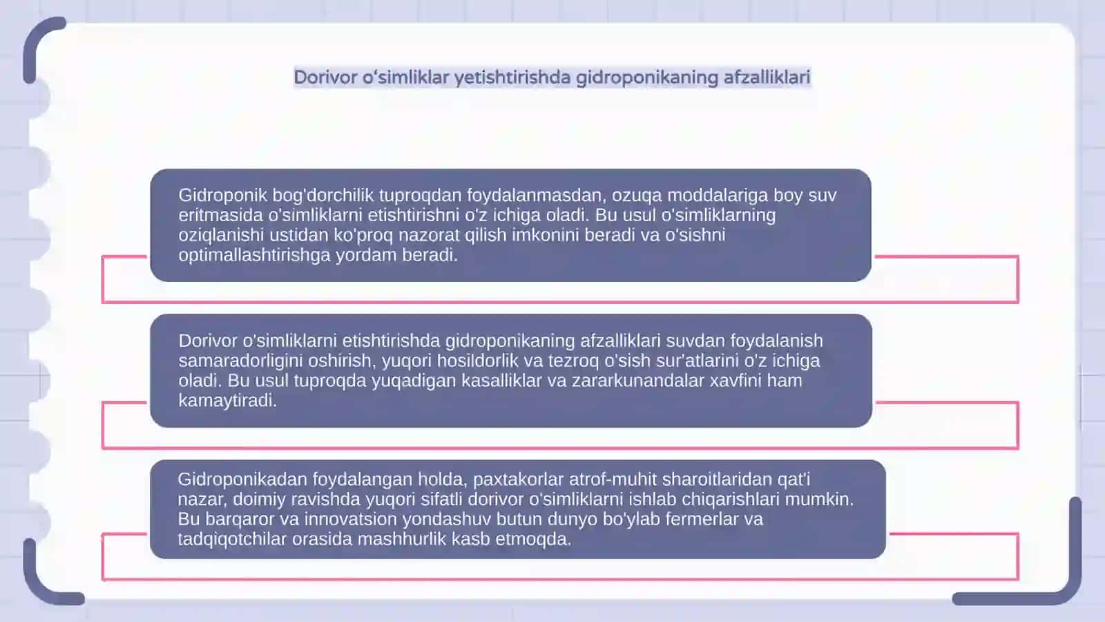 Dorivor òsimliklarni yetishtirishda gidroponika usuli 4