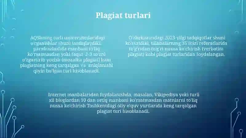 Plagiat (ko‘chirmachilik) va unga yo‘l qo‘ymaslik 4