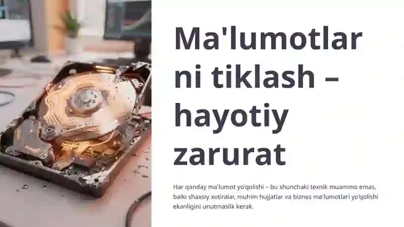 Ma'lumotlarni Tiklash uchun Mo'ljallangan Operatsion Tizimlar Parametrlari 4