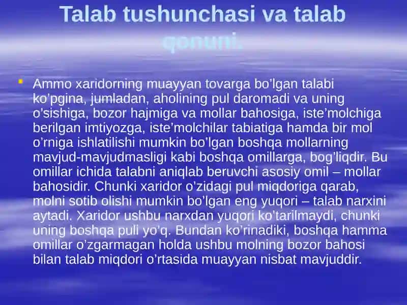Talab va Taklif miqdori 4